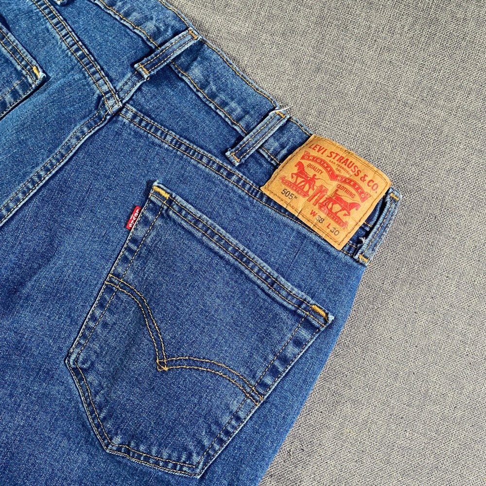 Levi's 505‎ Regular Fit Jeans Mens W38 L30 Blue Cotton Blend Classic Denim